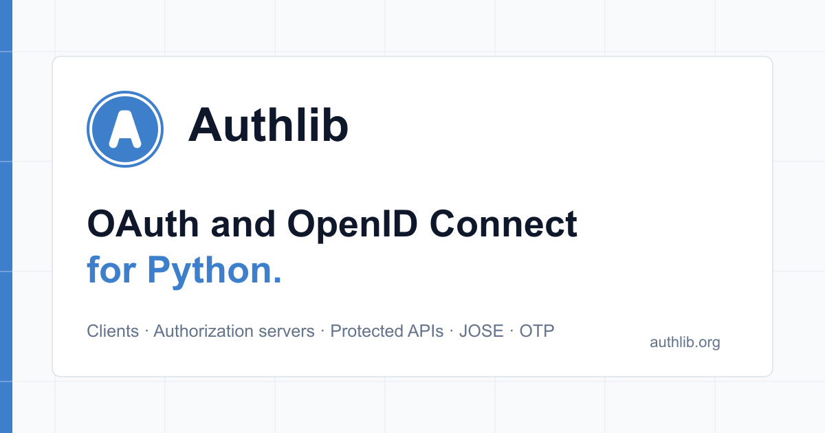 Authlib: OAuth and OpenID Connect for Python